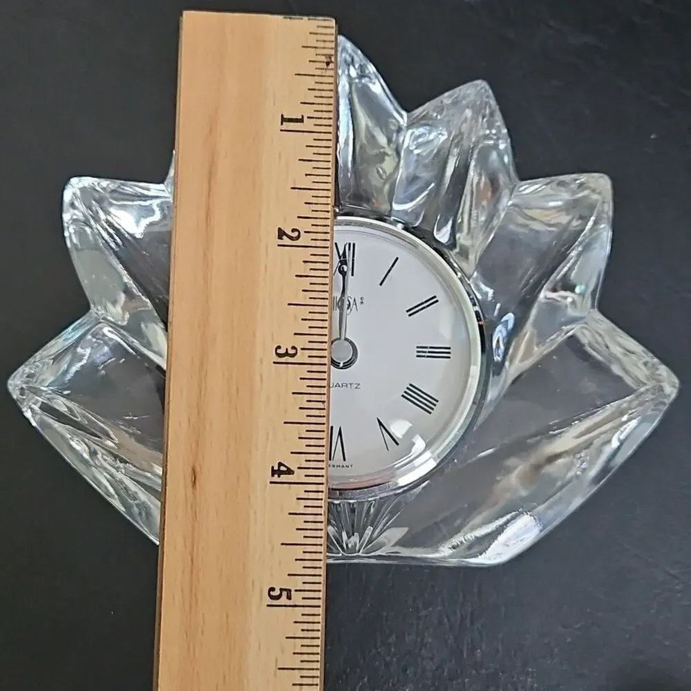 Vintage Mikasa Fleurisse German Made Desk‎ Gift Clock Crystal Quartz